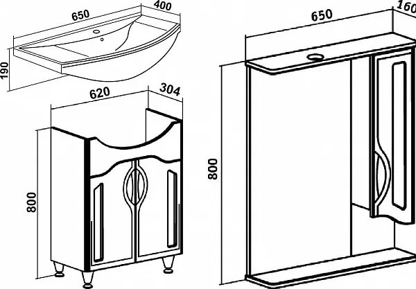 Мебель для ванной Runo Толедо 65 напольная фото 6