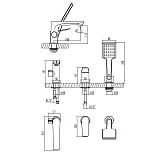 Смеситель Lemark Bronx LM3745BL на борт ванны фото 2