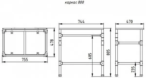 Каркас для тумбы Brevita Loft 74х81 LOFT 1.80 фото 11