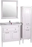 Зеркало ASB-Woodline Гранда 57x85 11483 белое патина серебро с полочкой фото 5
