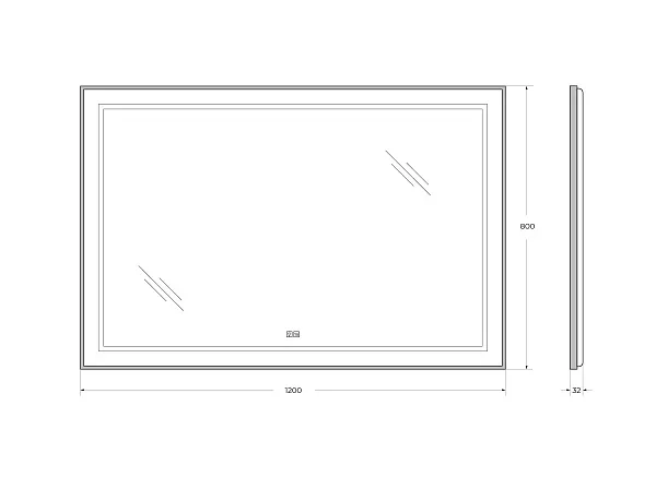 Зеркало BelBagno Kraft 120x80 SPC-KRAFT-1200-800-LED-TCH-WARM-NERO с подсветкой фото 8
