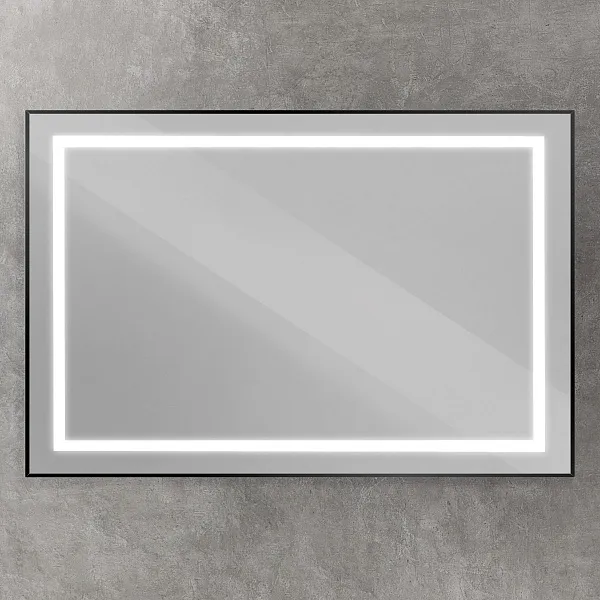 Зеркало BelBagno Kraft 120x80 SPC-KRAFT-1200-800-SENS-NERO с подсветкой фото 2