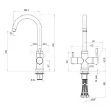 Смеситель для кухонной мойки PAINI Cox 7872643CR3V11L2KM фото 8
