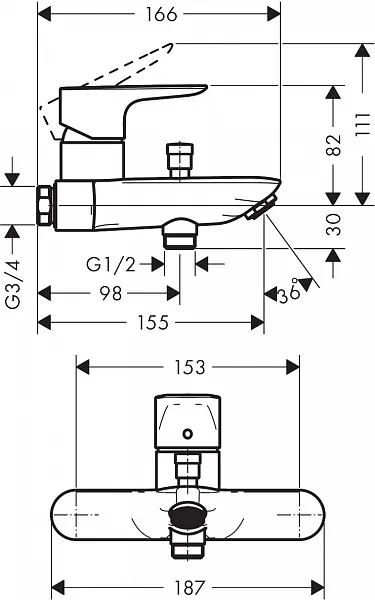 Смеситель Hansgrohe Talis E 71741000 для ванны с душем фото 2