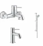 Комплект смесителей Grohe BauClassic 124404 (3 в 1) фото 1