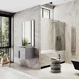 Шторка для ванны MaybahGlass 60x140 MGV-611-2 профиль бронза стекло бронза фото 4