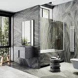 Шторка для ванны MaybahGlass 60x140 MGV-611-1 профиль белый стекло бронза фото 4