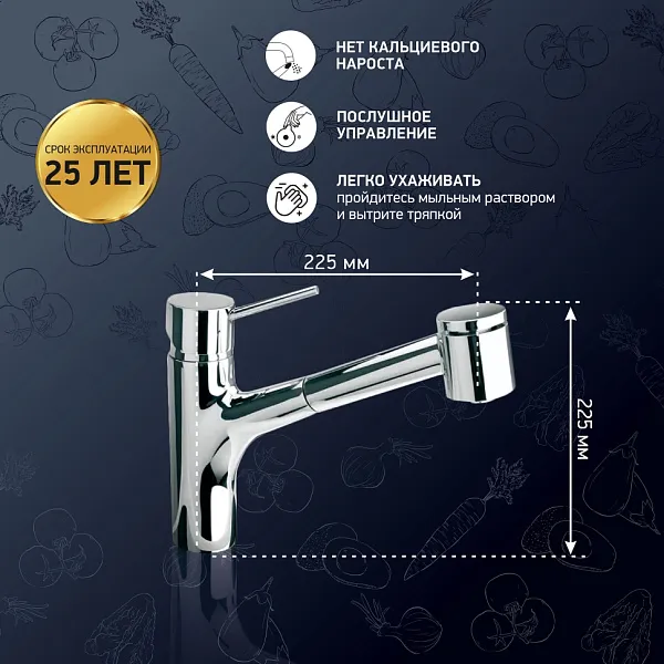 Смеситель для кухонной мойки PAINI Cox 78CR576LMKM фото 2