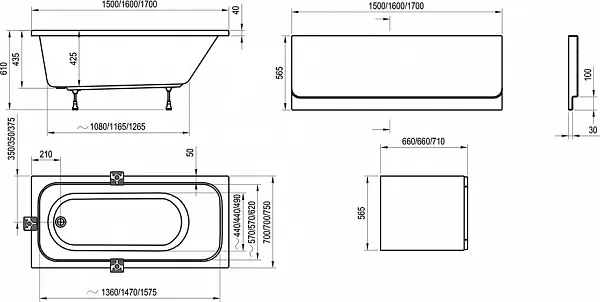 Акриловая ванна Ravak Chrome 160x70 C731000000 фото 9
