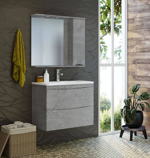 Зеркало Misty Атлантик 80x74 П-Атл-4080-050П правое с полочкой и подсветкой фото 5