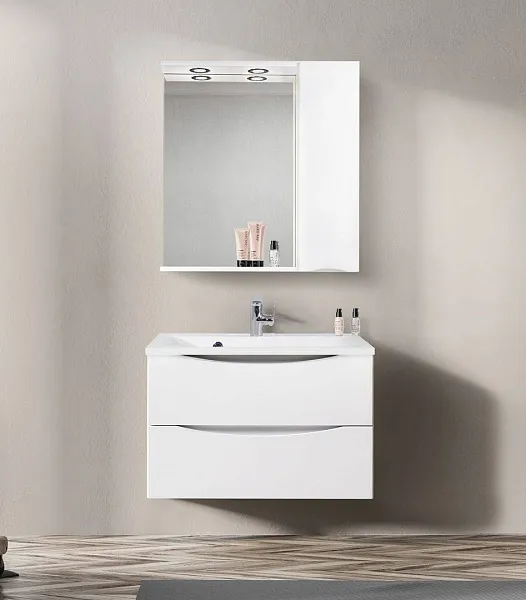 Зеркало-шкаф BelBagno Marino 80x75 MARINO-SPC-800/750-1A-BL-P-R правое с подсветкой фото 13