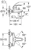 Смеситель Grohe Eurosmart New 33300002 для ванны с душем фото 3