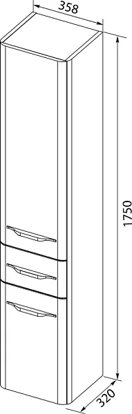 Шкаф-пенал Aquanet Виченца 36 белый глянец фото 4