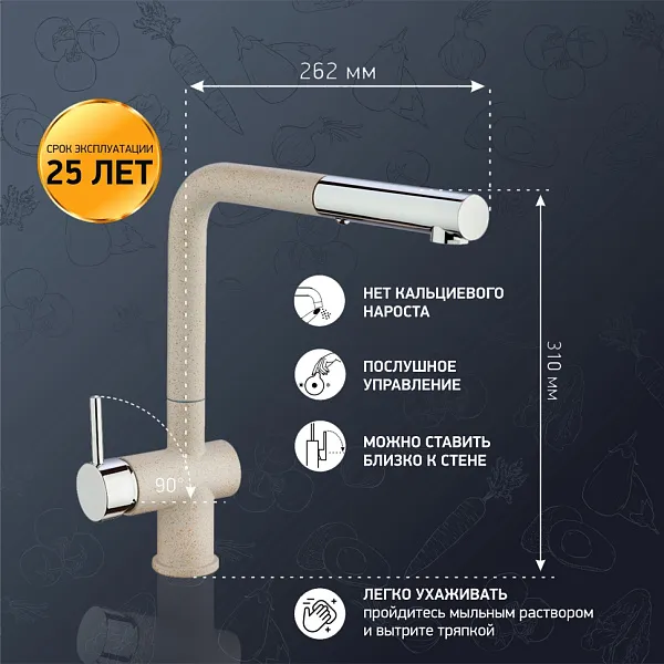 Смеситель для кухонной мойки PAINI Cox HD94566CR1KM фото 2