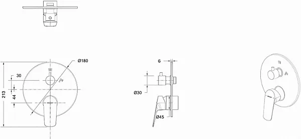 Смеситель Bravat Rhein PB8429564BW-2-ENG для ванны с душем фото 2