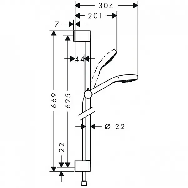 Душевой гарнитур Hansgrohe Croma Select S 26564400 фото 2