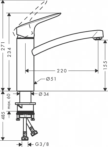 Смеситель Hansgrohe Logis M31 71832000 для кухонной мойки фото 4