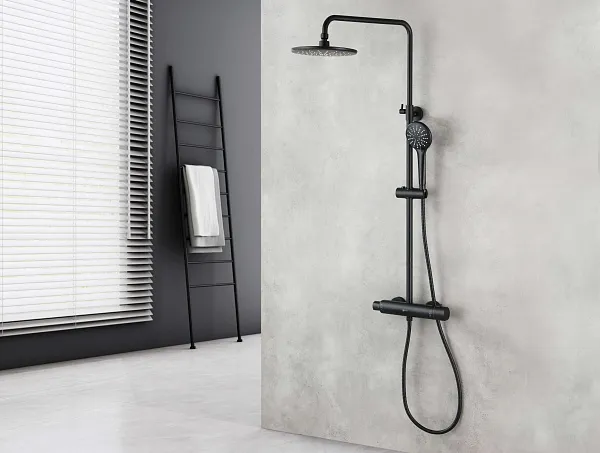 Душевая стойка Lemark Bronx LM3770BL со смесителем термостатом фото 3