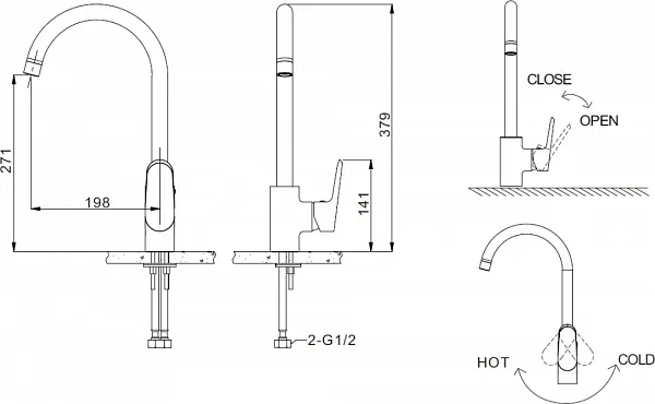 Смеситель Bravat Pure F7105161C для кухонной мойки фото 3