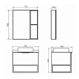 Зеркало-шкаф Comforty Порто 71,5x80 00-00009234CF фото 2