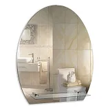 Зеркало Mixline Уют 58x49 4620001981038 с полочкой фото 1