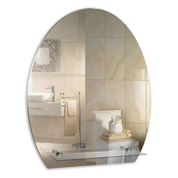 Зеркало Mixline Уют 58x49 4620001981038 с полочкой фото 1