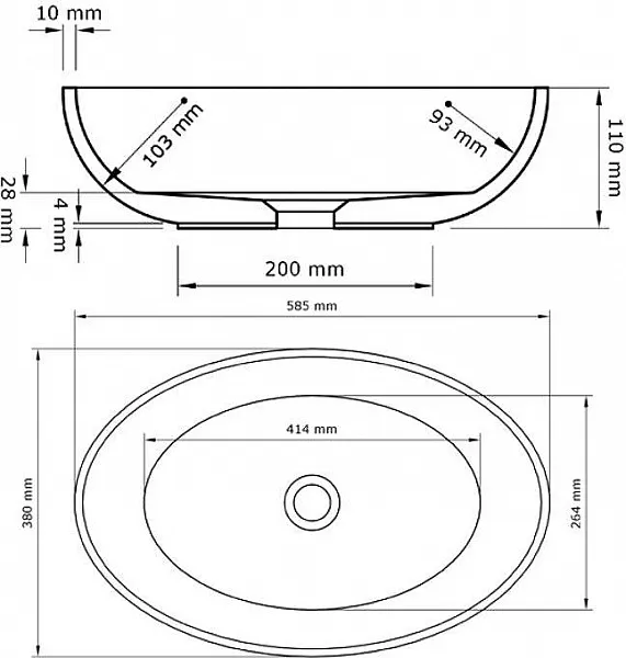 Раковина Acquabella On-Top Oval 58 см LAVABO_ON-TOP_OVAL_SLATE_LAVA фото 3
