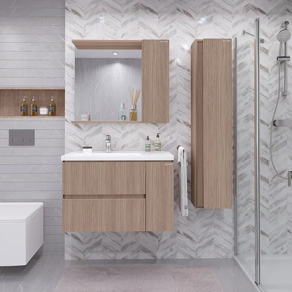 Зеркало-шкаф Grossman Юнит 80x70 Кадена вуд фото 2