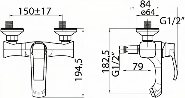 Смеситель BelBagno Trula TRU-VASM-CRM для ванны с душем фото 2