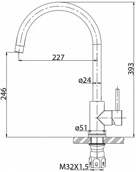 Смеситель BelBagno Armonica ARM-LAM-IN для кухонной мойки фото 2