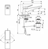 Смеситель Ideal Standard Conca BC753AA для раковины с донным клапаном фото 7