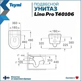 Унитаз подвесной Teymi Milana Pro W00158 подвесной безободковый с микролифтом фото 2