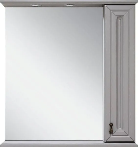 Зеркало Misty Лувр 85x80 П-Лвр03085-1504П правое с полочкой и подсветкой фото 1