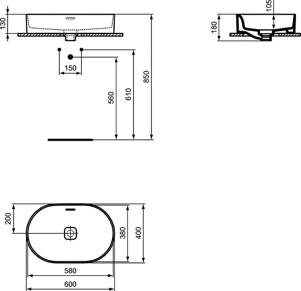 Раковина Ideal Standard Strada II 60 см T360401 фото 3
