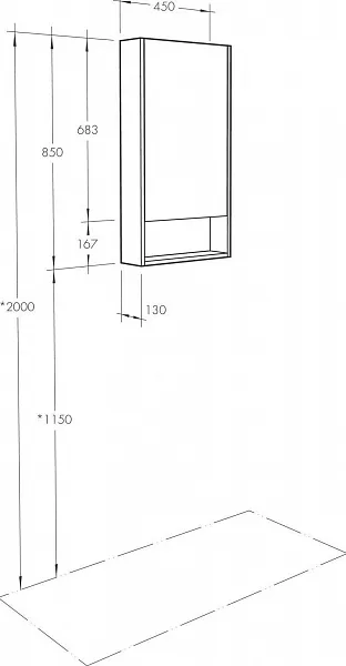 Зеркало-шкаф Акватон Сканди 45x85 см 1A252002SDZ90 фото 6