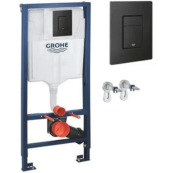 Система инсталляции Grohe Rapid Sl 38811KF0 для унитазов с черной матовой кнопкой смыва фото 1