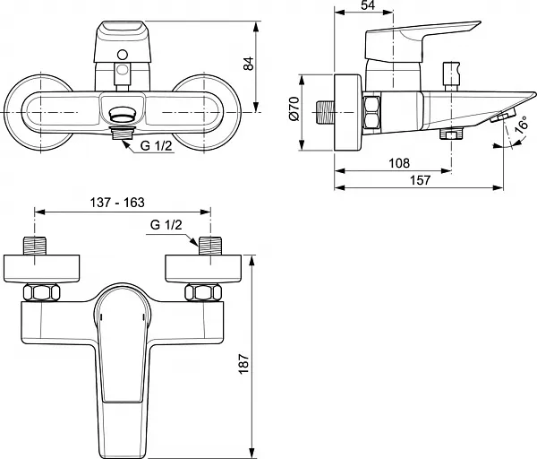 Смеситель Ideal Standard Tesi A6583AA для ванны с душем фото 3