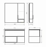 Зеркало Comforty Франкфурт 88x80 00-00006504CF правая с полочкой фото 3