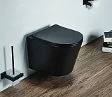 Унитаз Azario Teramo AZ-053E-R-MB SP подвесной безободковый с сиденьем микролифт фото 2