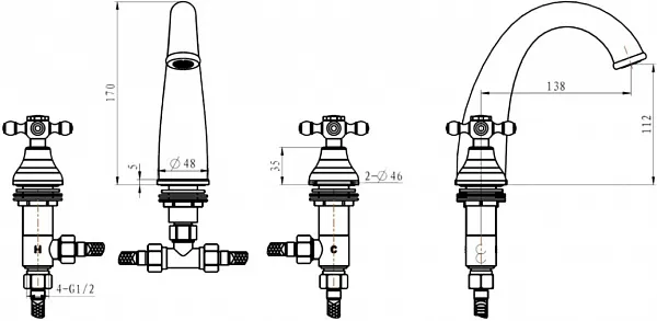 Смеситель Boheme Camelia 277-Camelia для раковины фото 3