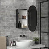Зеркало-шкаф Reflection Black 45x80 RF2003BL с подсветкой фото 8