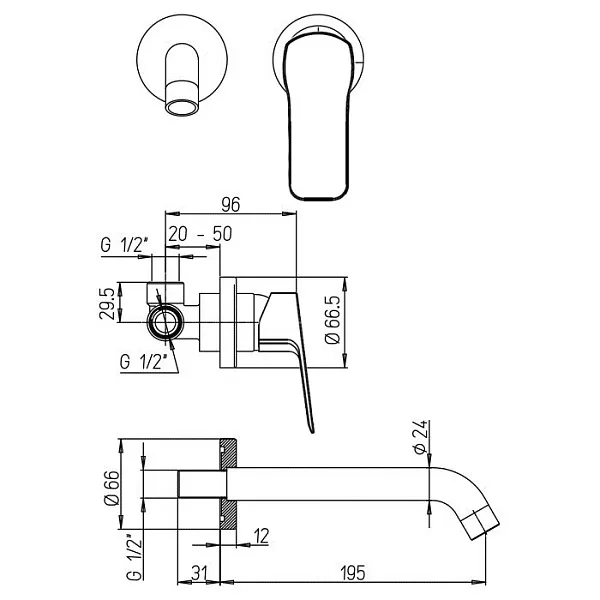 Встраиваемый смеситель PAINI Viva Style P4YO208 фото 4