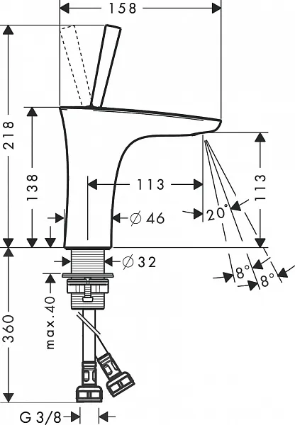 Комплект смесителей Hansgrohe PuraVida 15472400/15070400 2 в 1 фото 6