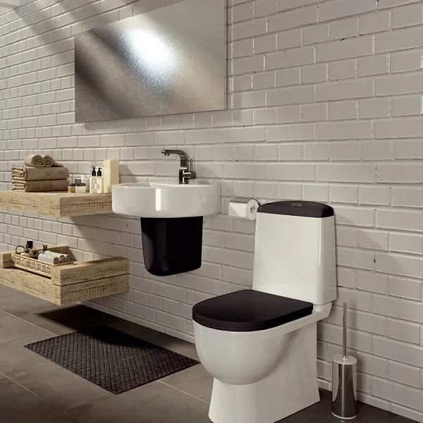 Унитаз-компакт Sanita Luxe Best Color Motion WC.CC/Best/2-DM/BLK.G/S1 напольный с сиденьем микролифт фото 6