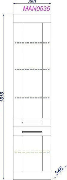 Шкаф-пенал Aqwella Manchester 35x152 MAN0535 фото 3