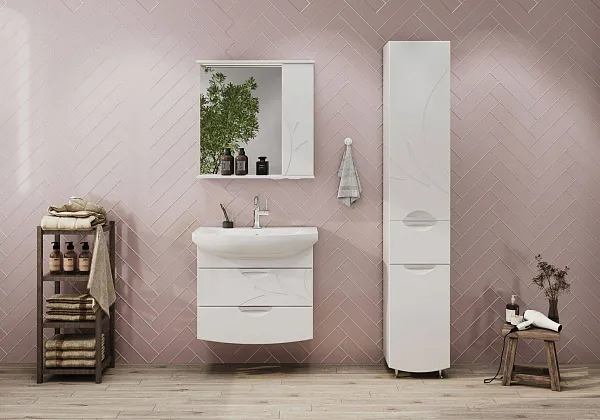 Зеркало Volna Adel 70x70 zsADEL70.R-01 правое с полочкой и подсветкой фото 5