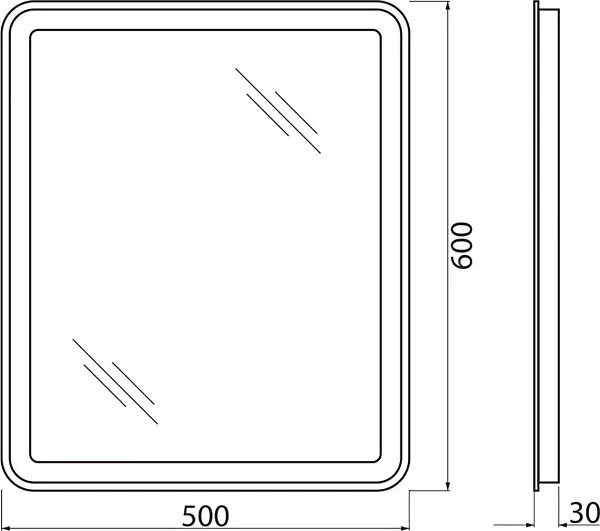 Зеркало BelBagno 60х50 SPC-MAR-500-600-LED-BTN с подсветкой фото 10