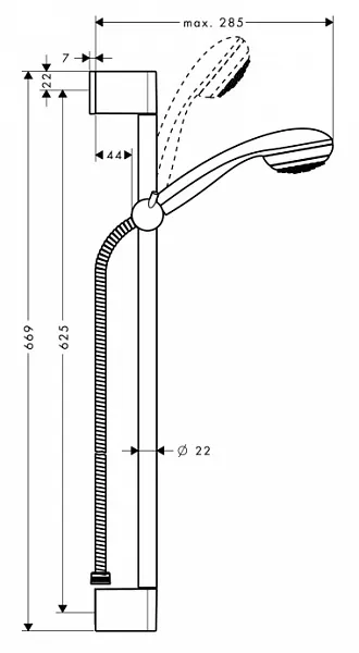 Душевой гарнитур Hansgrohe Crometta 85 27728000 фото 3