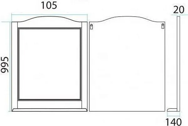 Зеркало Misty Лувр 105x100 П-Лвр02105-012Р с полочкой фото 5