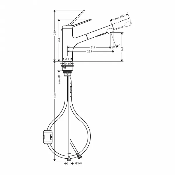 Смеситель Hansgrohe Zesis M36 74800800 для кухонной мойки фото 2